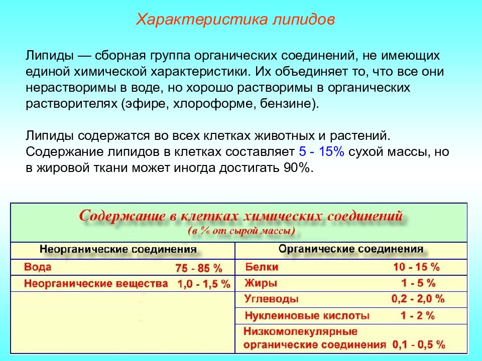 Липиды презентация 9 класс по биологии