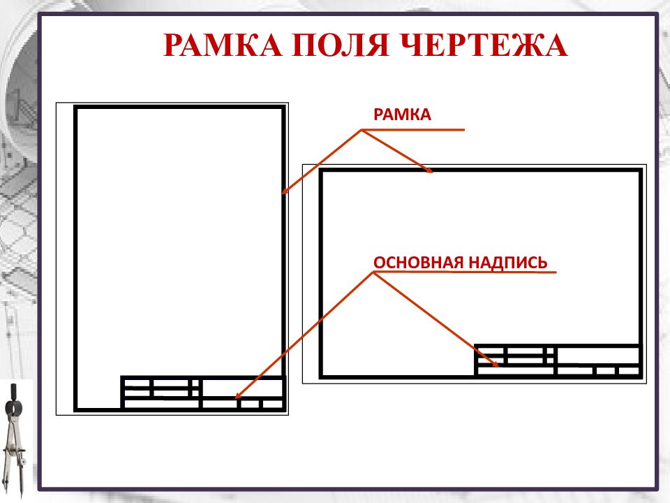 Рамку на чертеже выполняют