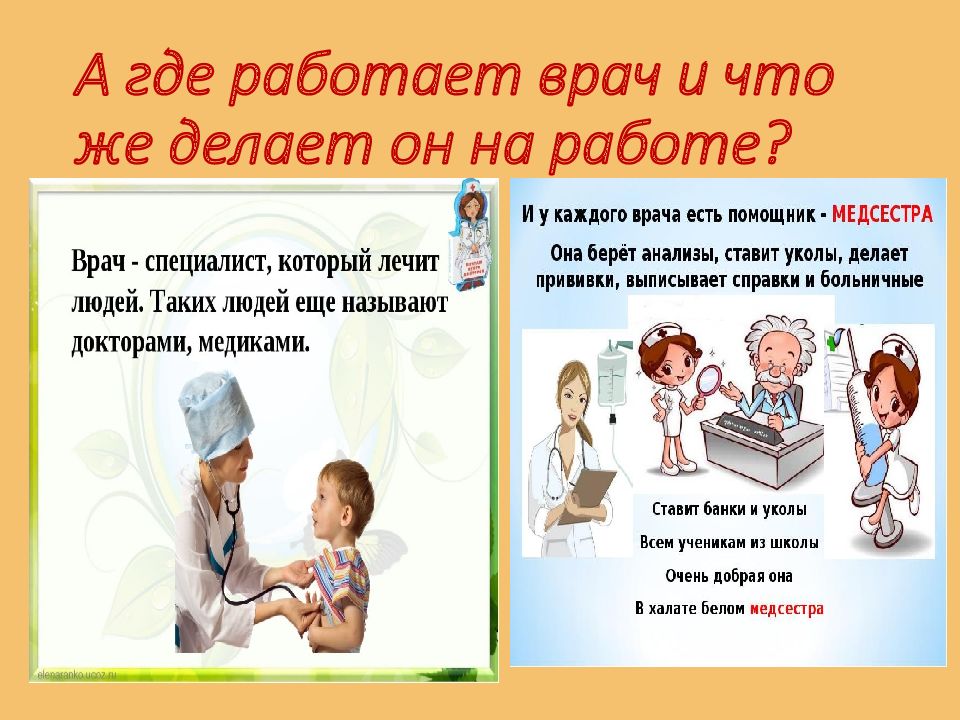 презентация профессии младшая группа