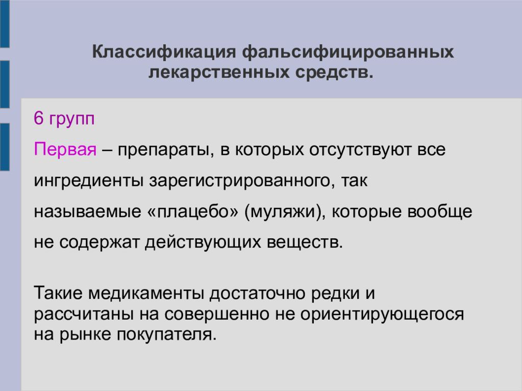 Фальсификация лекарственных