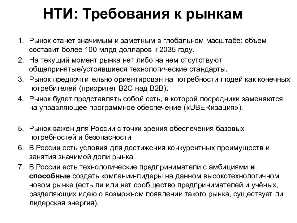 Рынки нти презентация