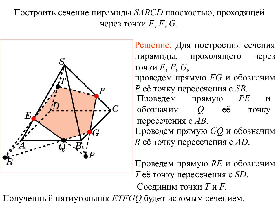 Презентация построение сечения многогранников