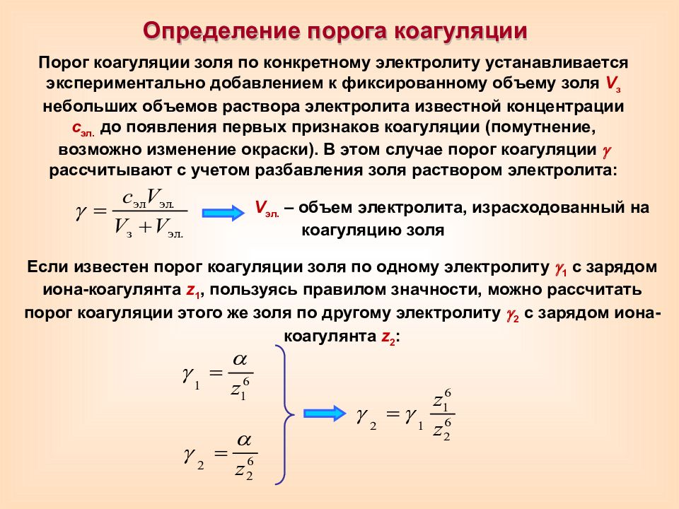 Определенный порог. Определение порога коагуляции. Методы определения порога коагуляции. Как определить порог коагуляции электролитов. Определение порога коагуляции Золя.