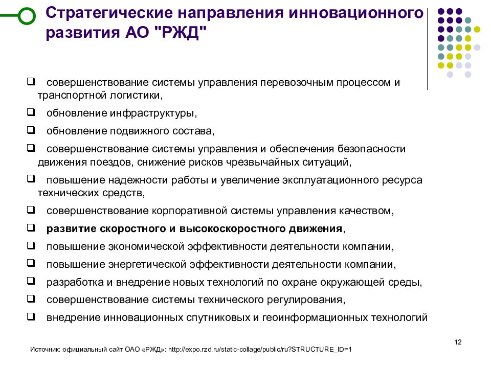 Инновационное направление. Направления инновационного развития. Стратегические направления развития. Направления развития инноваций. Факторы качества транспортного обслуживания.