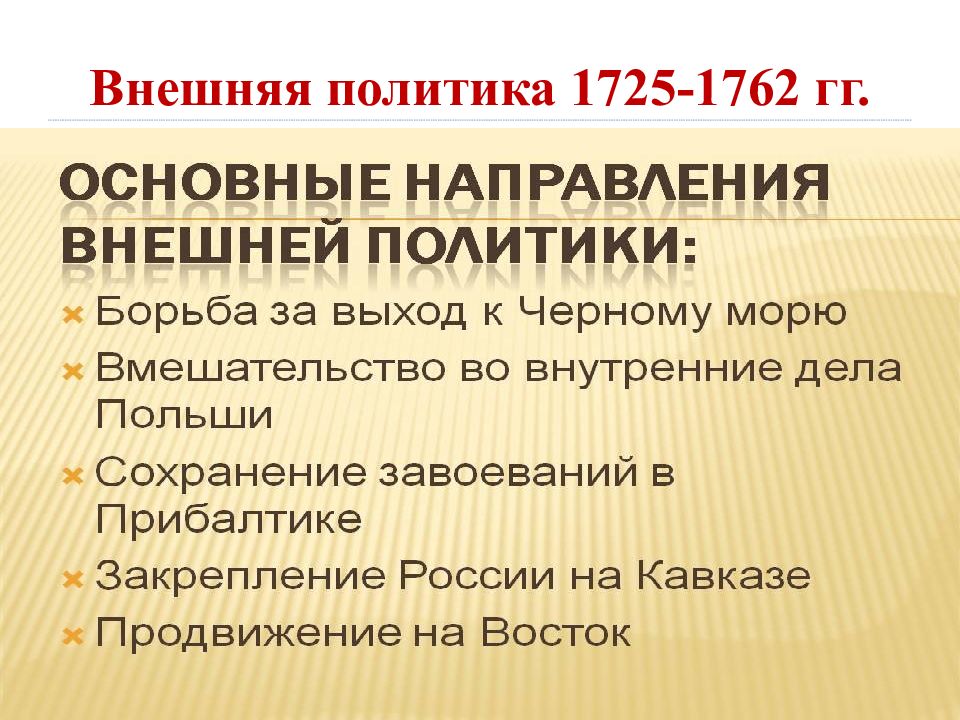 Национальная и религиозная политика в 1725 1762 гг презентация 8 класс