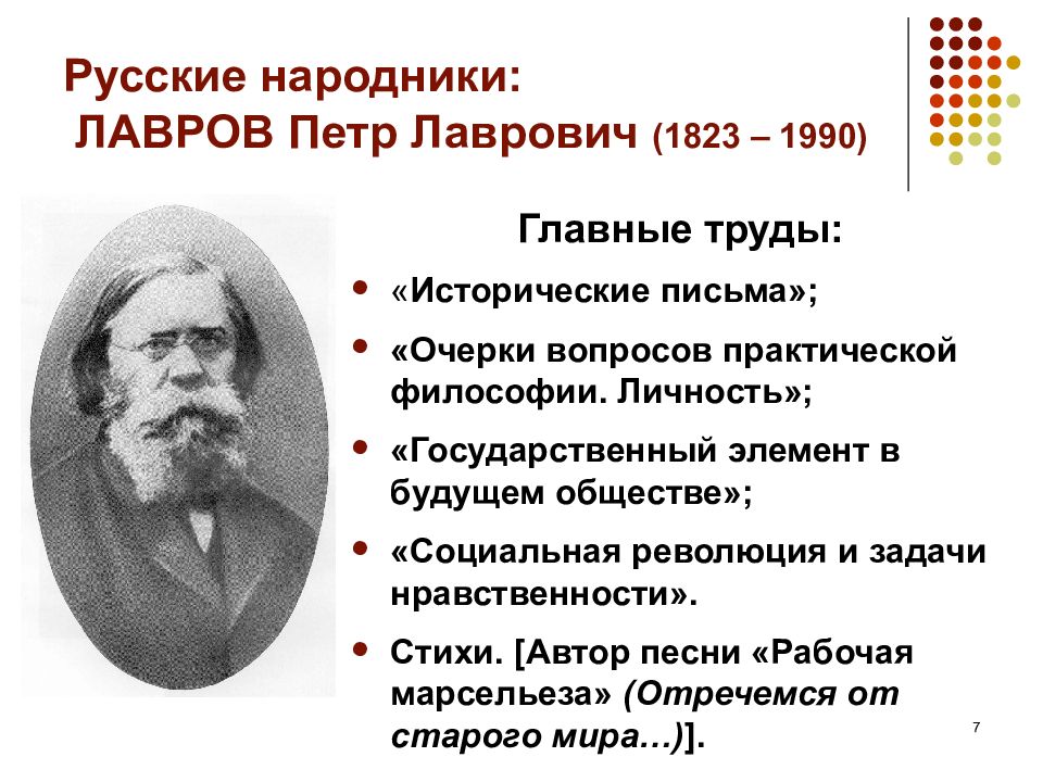 Основной л. Петр Лаврович Лавров (1823-1900). П Л Лавров народник. Лавров Петр Лаврович основные положения философия. Пётр Лаврович Лавров исторические письма.