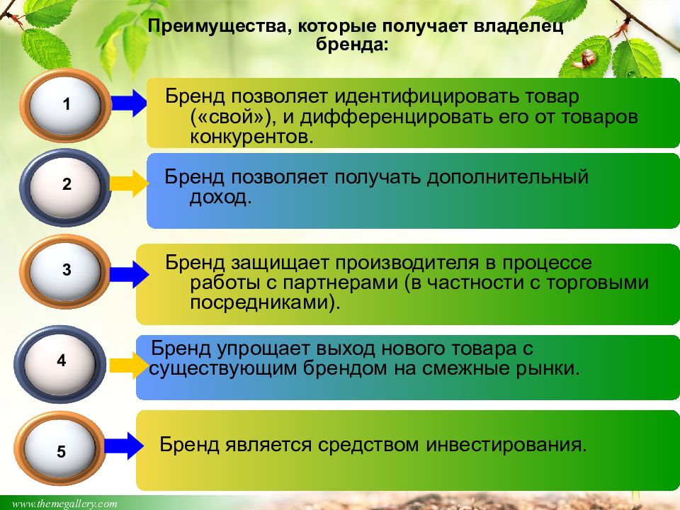 Основные преимущества бренда