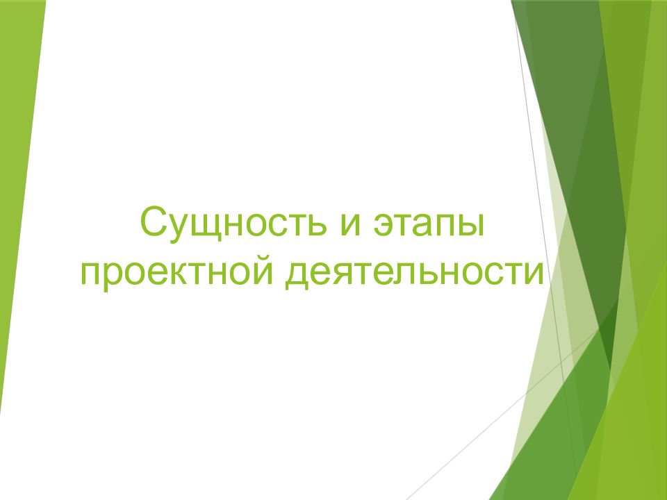 Сущность и этапы проектной деятельности