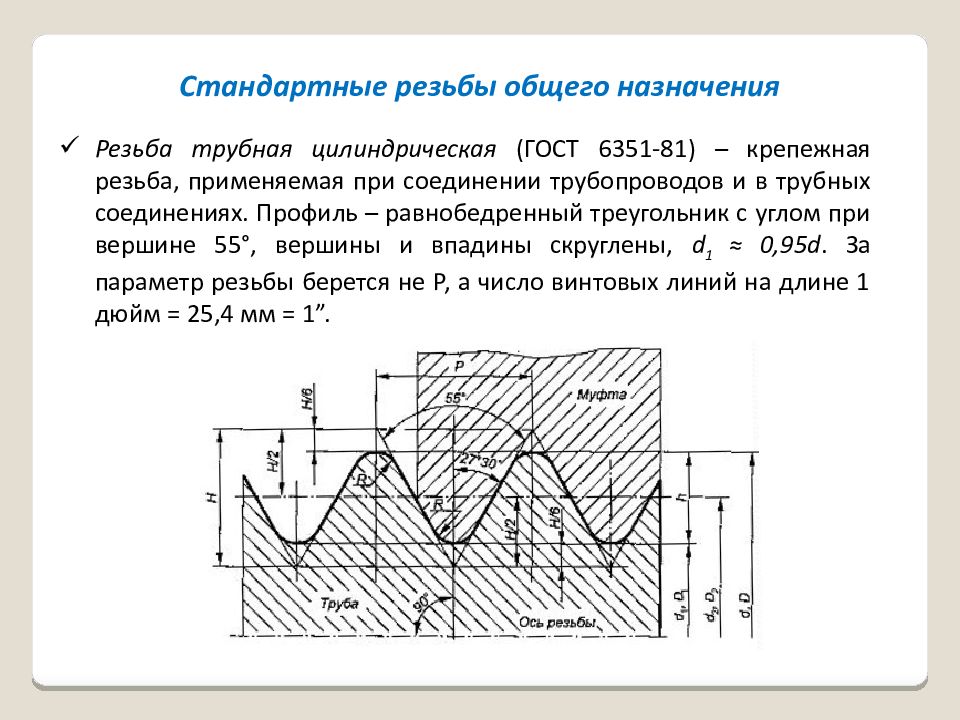 Резьбовые соединения презентация