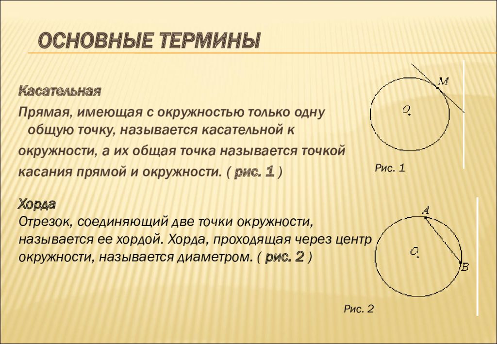 Свойства окружности