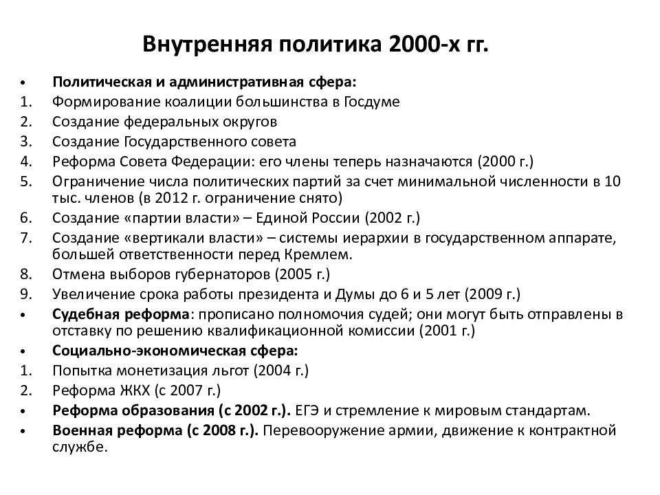 Внешняя политика 2000