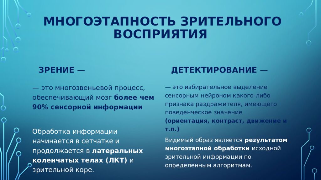 Многоэтапность зрительного восприятия