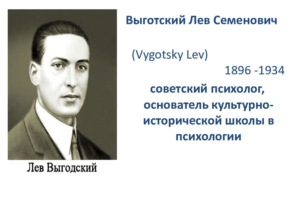 Л с выготский биография и основные труды презентация