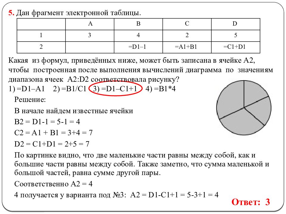 На рисунке приведен фрагмент таблицы какое число будет в ячейке d1