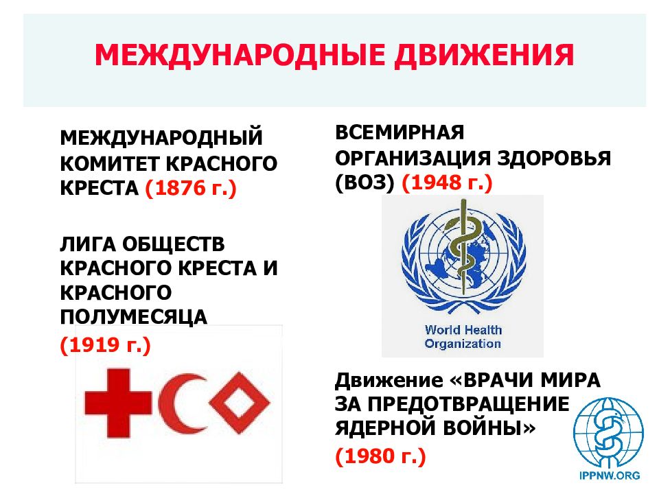 Международные сотрудничества здравоохранения. Международный комитет красного Креста. Международное движение красного Креста и красного полумесяца. Международные медицинские организации.