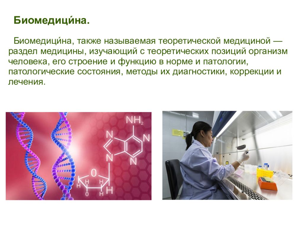 Медицинские биотехнологии презентация