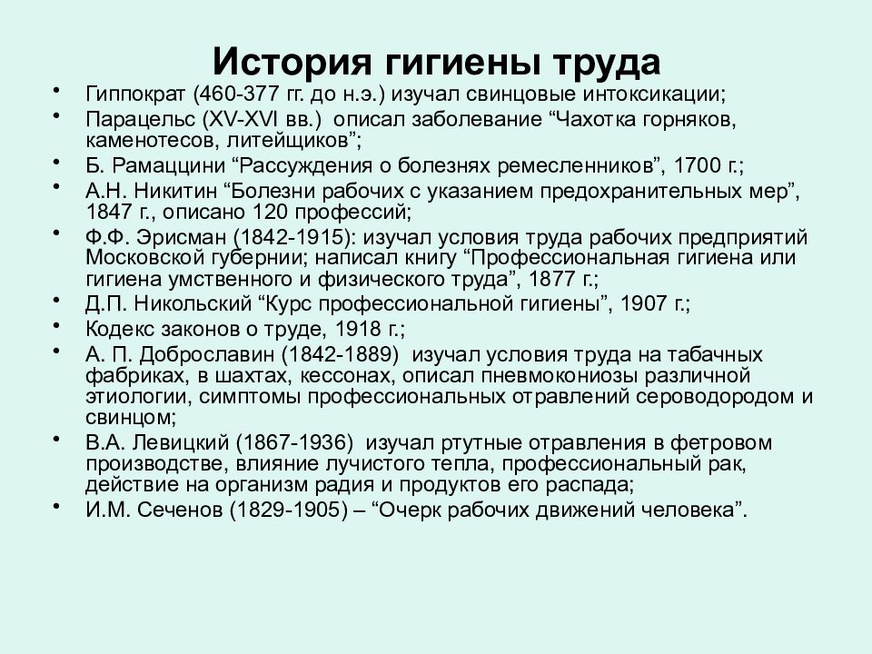 История гигиены презентация