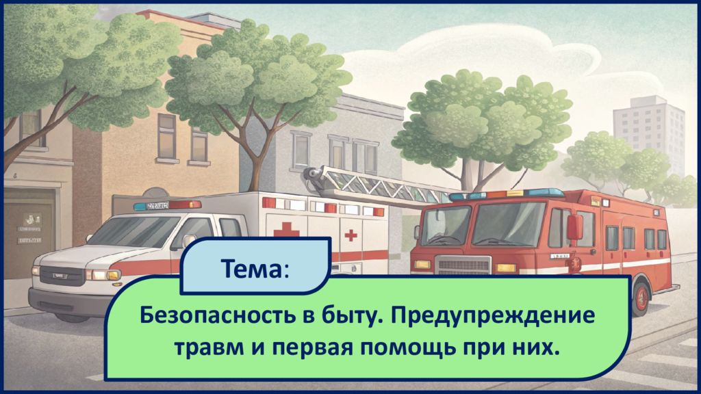 Безопасность в быту. Предупреждение травм и первая помощь при них. Тема :