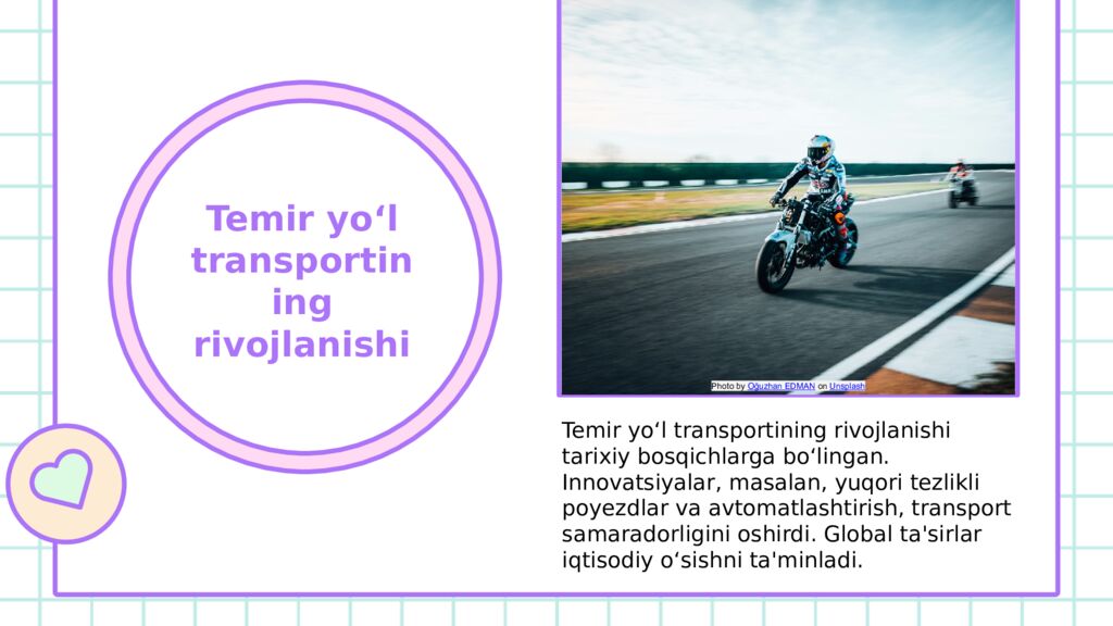 Temir yo‘l transporti Muxayyo Ahtamova