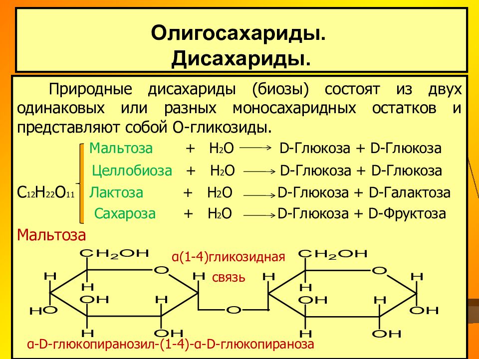 Презентация про дисахариды