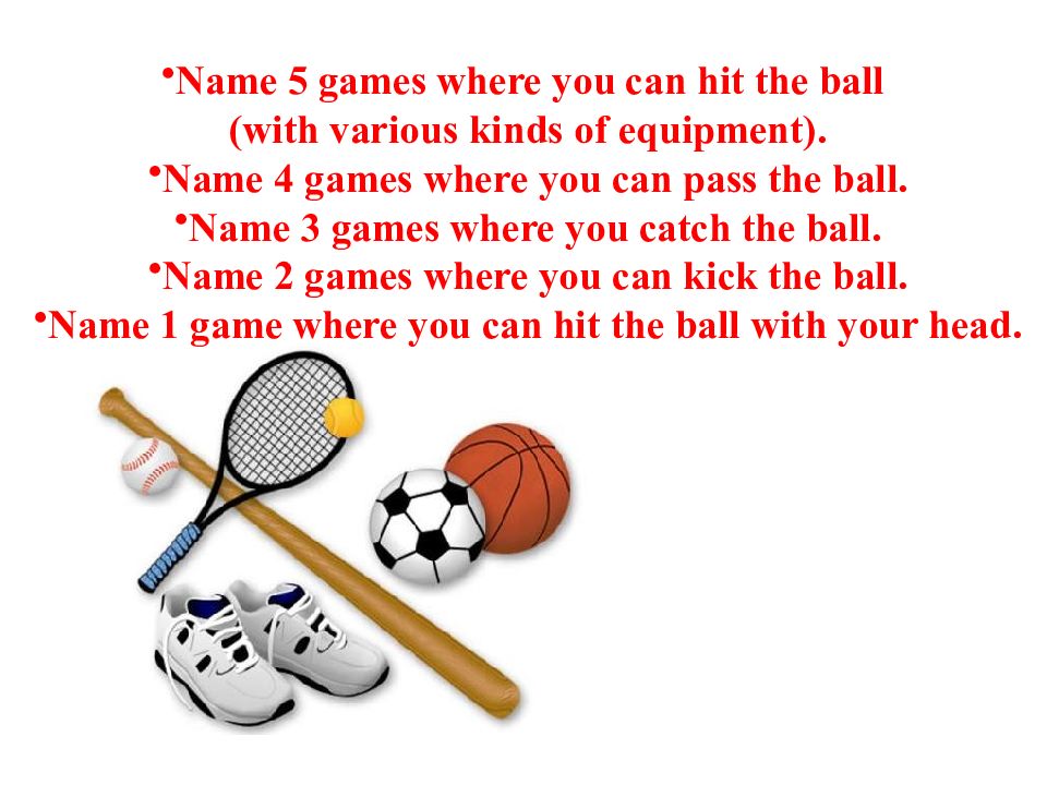 Name 5 sport