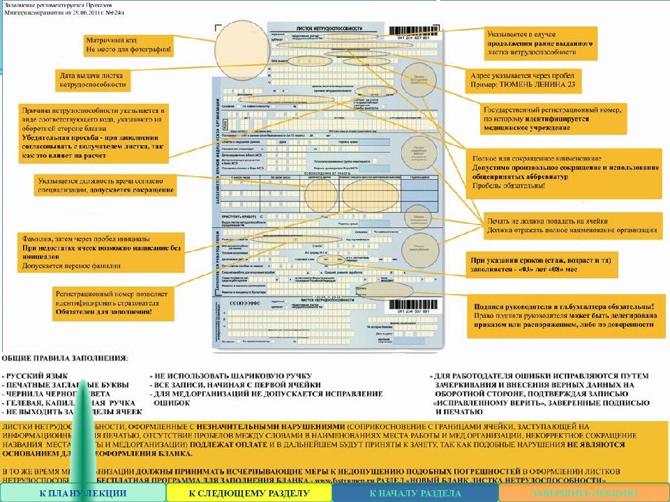 Презентация на тему листок нетрудоспособности