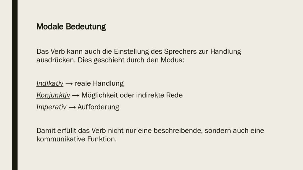 Das Verb : Allgemeine Charakteristik und Klassifikation