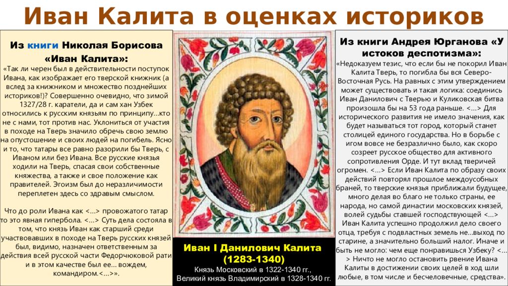 Иван калита проект 6 класс история