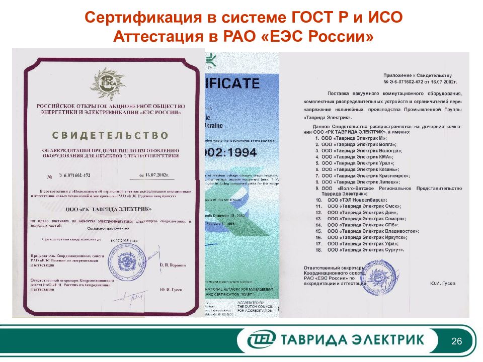 Стандарты по системе сертификации. Система сертификации ГОСТ. Аттестация ИСО. Сертификат BB/Tel.