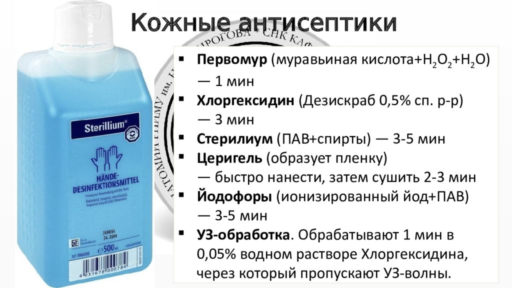 Классы антисептиков. Современные антисептики. Современные кожные антисептики. Современные антисептики для обработки рук. Перечислите кожные антисептики.