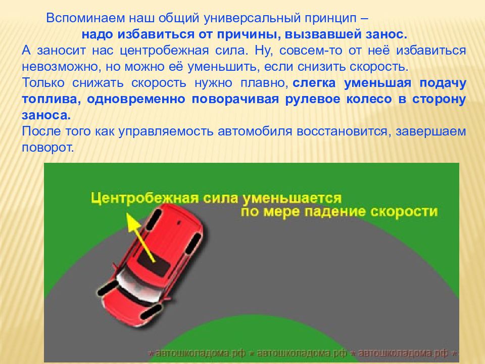 Центробежная сила ПДД. Центробежная сила занос. Управляемость автомобиля. Основы безопасного управления автомобилем.