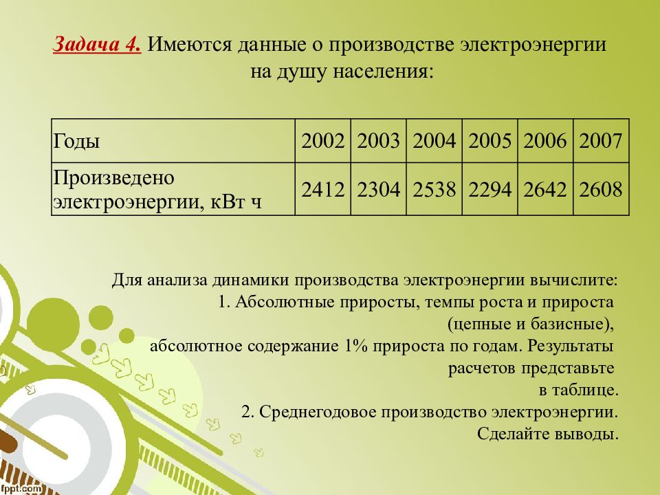 Решение задач по статистике. Задача по статистике имеются следующие данные на 2002 год.