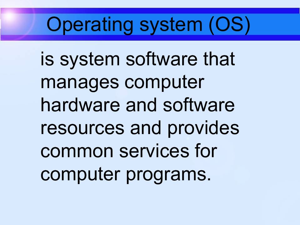 Software operating systems презентация