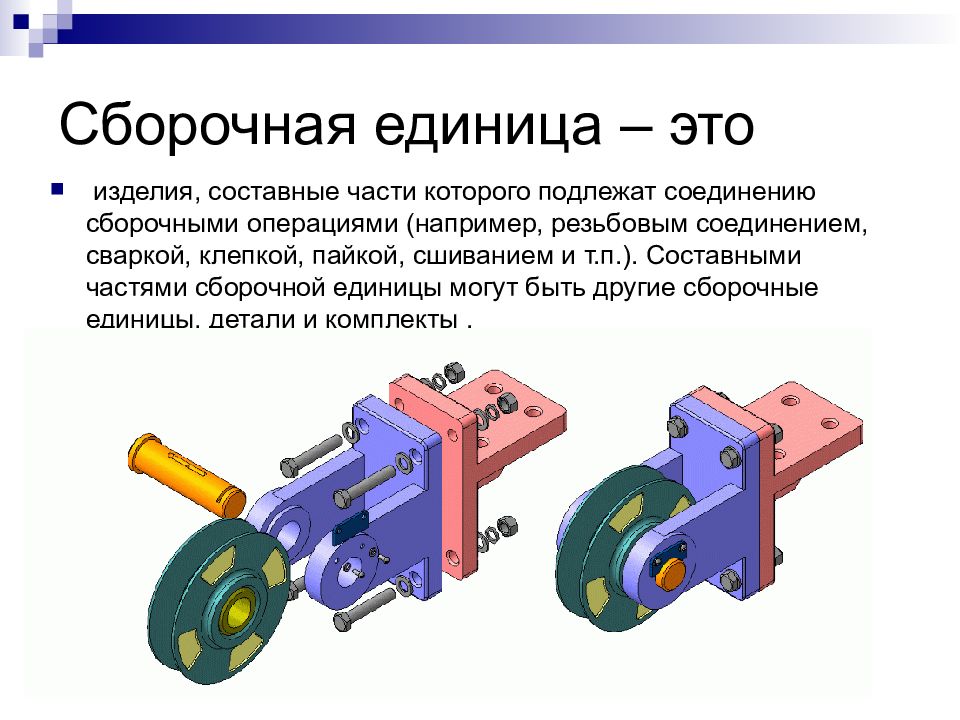 На сборочном чертеже все составные части сборочной единицы