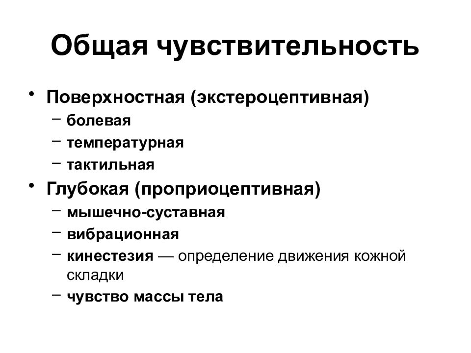 Виды чувствительности. Общая чувствительность это. Тактильная чувствительность физиология. Экстероцептивной чувствительности. Температурная сенсорная система физиология презентация.