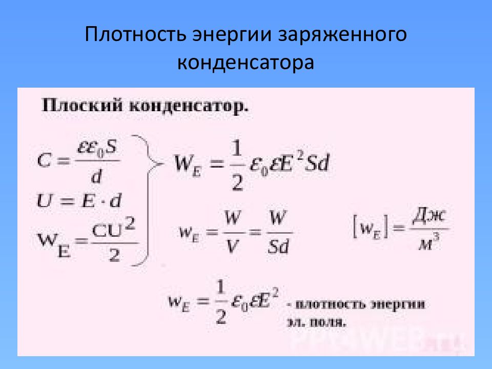 Поверхностная плотность конденсатора. Энергия заряда конденсатора формула. Энергия плоского конденсатора формула. Энергия заряженного конденсатора формула. 3 Формулы энергии плоского конденсатора.