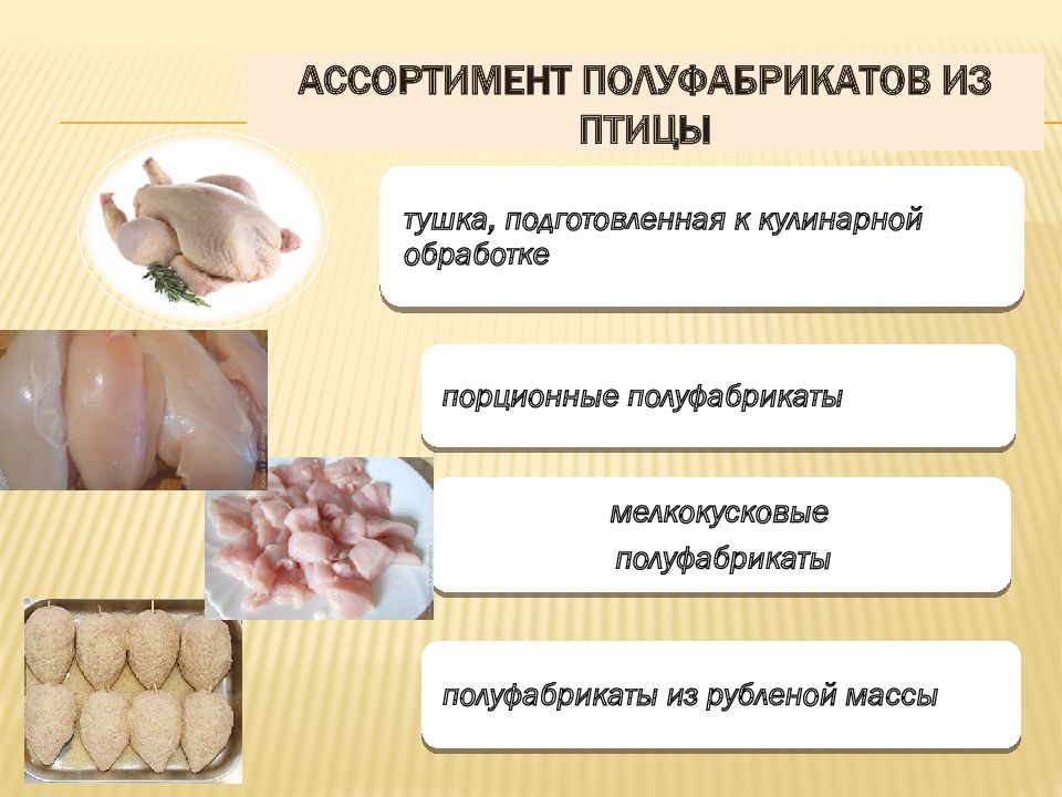 Классификации ассортимента полуфабрикатов