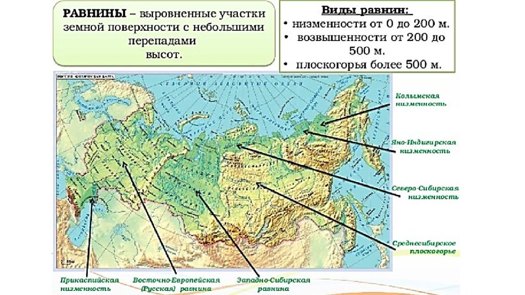 Географическое положение равнин. Равнины Плоскогорья низменности на карте России. Рельеф России хребты на карте. Горы равнины низменности России на карте. Карта России равнины Плоскогорья горы.