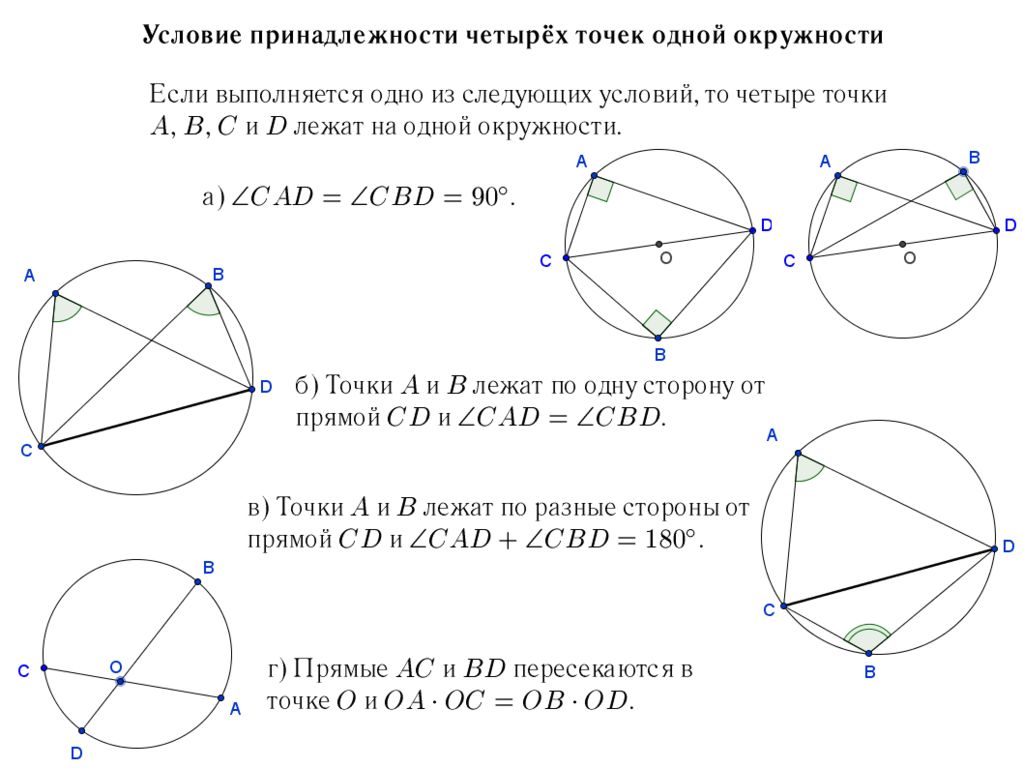 Четвертая точка. Как доказать что точка лежит на окружности. Признак принадлежности четырех точек одной окружности. Условие принадлежности четырёх точек одной окружности. Условия принадлежности четырех точек окружности.