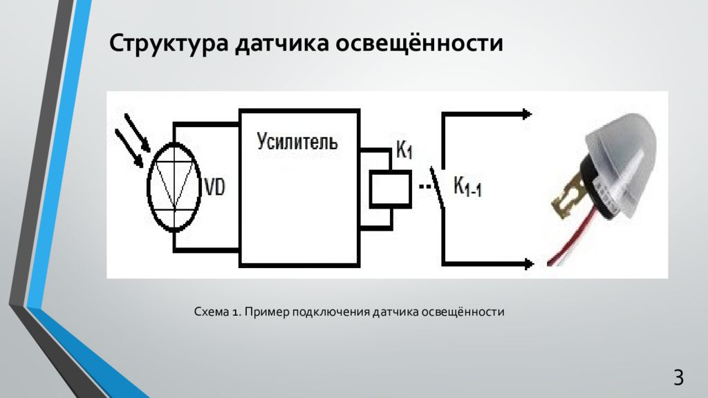 Датчики света и темноты 7 класс технология презентация