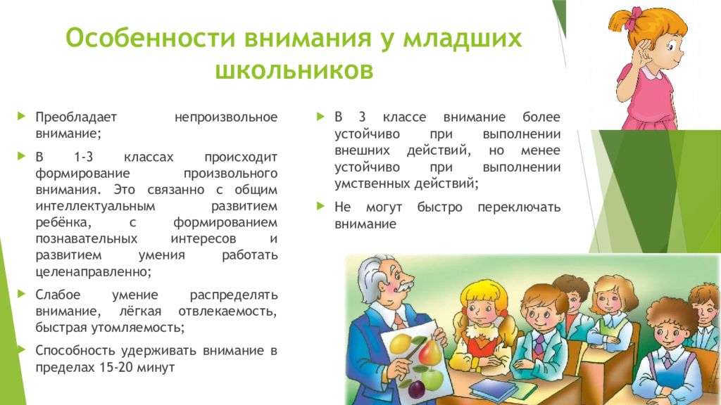 Познавательное развитие младшего школьника. Особенности внимания младших школьников. Характеристика познавательного интереса младших школьников. Признаки внимания младшего школьника. Портрет младшего школьника.