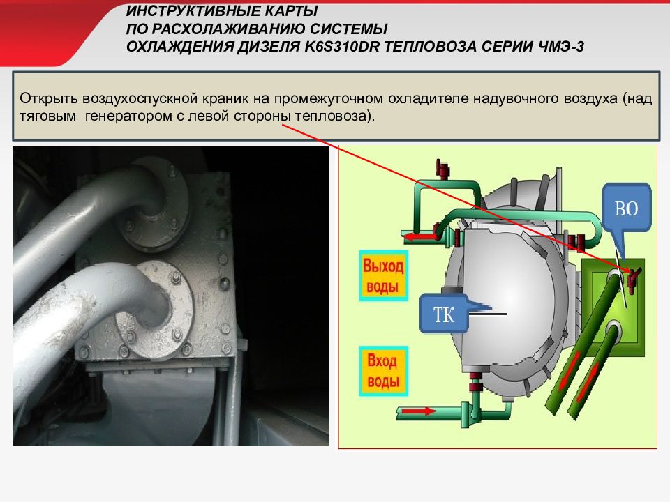 Водяная система тепловоза чмэ3 с описанием и схемами