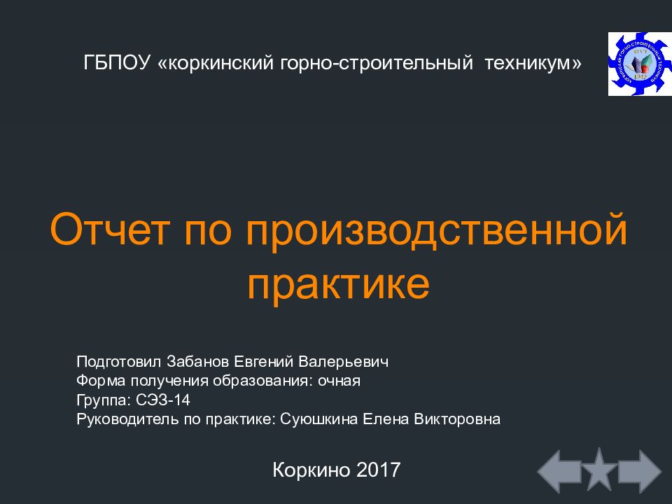 Презентация для отчета по практике