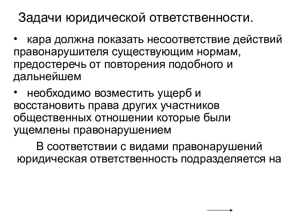 Представьте что вы делаете презентацию к уроку обществознания по теме юридическая ответственность