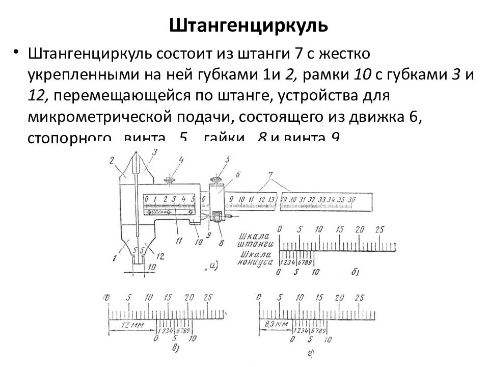 Как пользоваться штангенциркулем. Из чего состоит штангенциркуль.