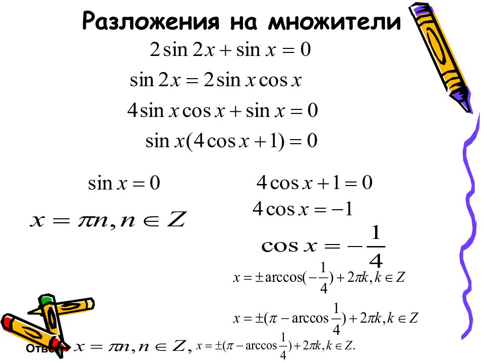 Презентация методы решения тригонометрических уравнений 10 класс профильный уровень