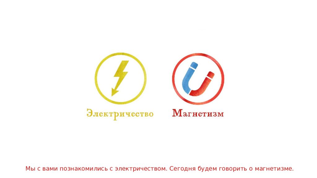 Мы с вами познакомились с электричеством. Сегодня будем говорить о магнетизме