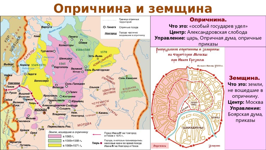 Контурная карта 7 класс опричнина 1562 1572