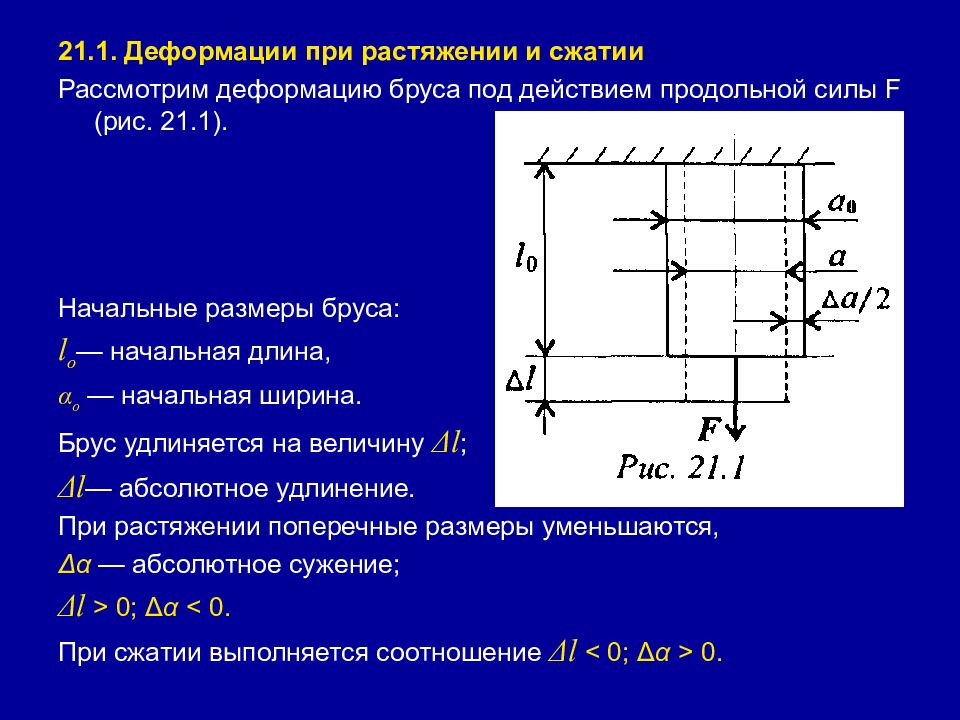 С какой силой растягивается. Деформации при растяжении бруса. Продольная деформация при растяжении стержня. Растяжение и сжатие схема. Поперечная деформация сопромат.