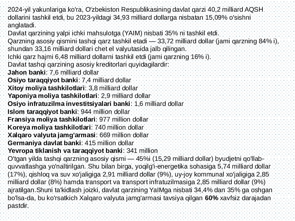 Mavzu: Davlat budjeti, soliqlar va davlat qarzi